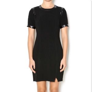 Romeo + Juliet Black Vegan Leather Trim Dress